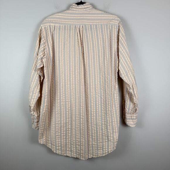 CP Shades San Francisco Crinkle Button Down Shirt Small Striped Beachy Preppy - Picture 2 of 8